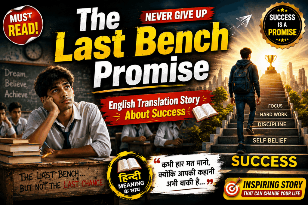 The Last Bench Promise π―π | English Translation Story About Success with Hindi Meaning π english translation story about success with hindi meaning