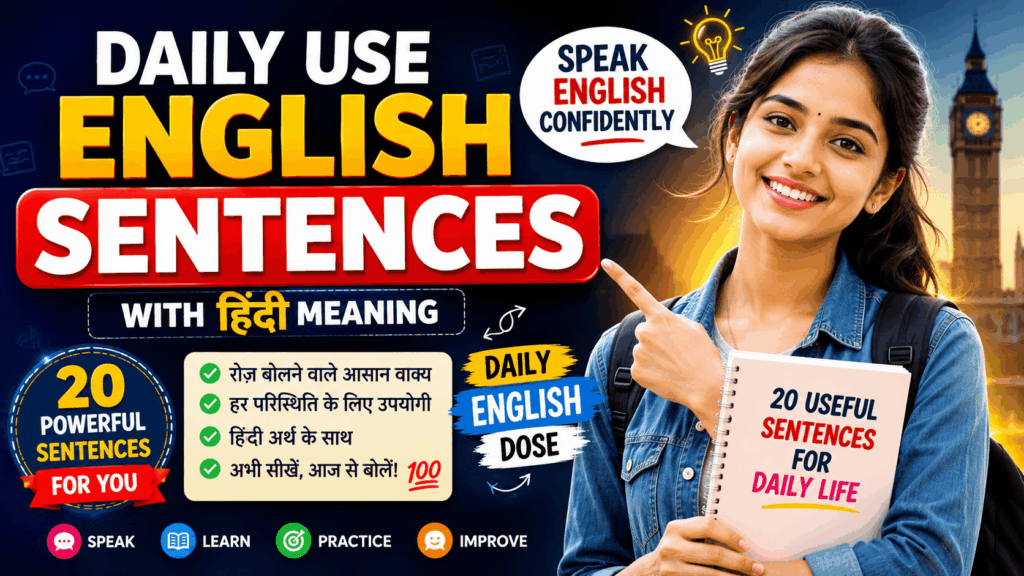 daily use english sentences with hindi meaning