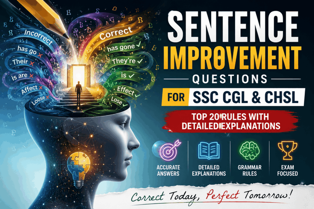 sentence improvement questions for ssc cgl