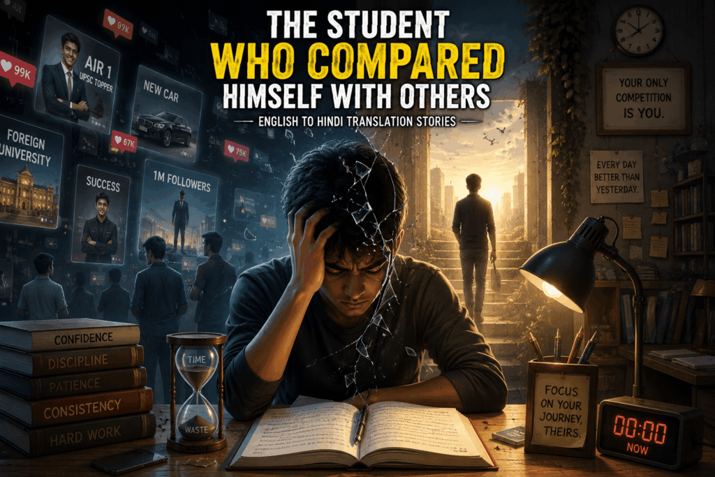The Student Who Compared Himself with Others | English to Hindi Translation Stories english to hindi translation stories