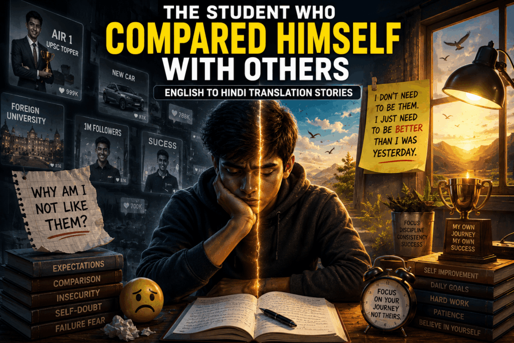 english to hindi translation story